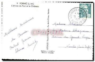 Pornic (L.-Inf.) — Wejście do portu i zamek — Wydawnictwo Gaby — Rewers