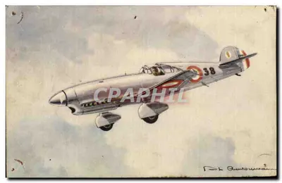 Cartolina d'epoca Caudron Cyclone Aereo