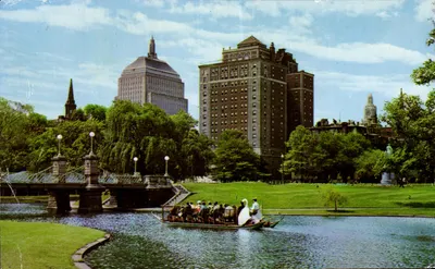 Swan Boat on Beautiful Public Gardens — Boston, Massachusetts — Published For Bromley & Company, Inc.