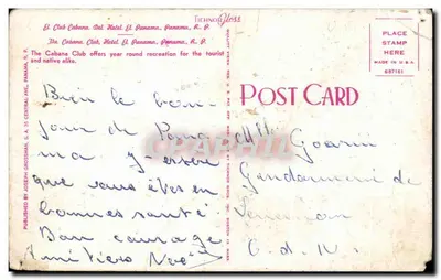 Club Cabana, Hotel El Panama — Panama, R.P. — Tienhoyt, Boston — Verso