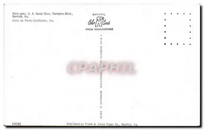 Base Naval dos EUA — Norfolk, Virgínia — Photo-Craftsmen, Inc. — Verso