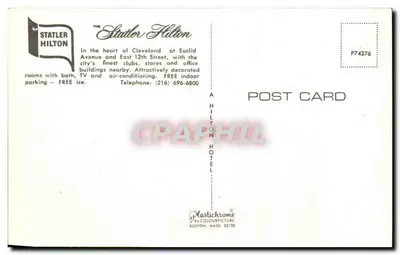 Statler Hilton — Cleveland — Plastichrome by Colourpicture — Verso