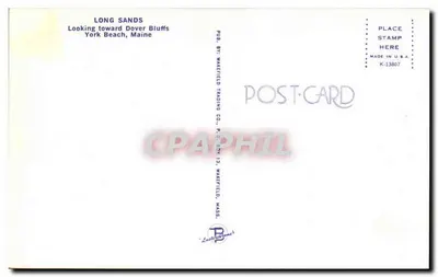 Long Sands — Olhando em direção a Dover Bluffs — Wakefield Trading Co. K-13807 — Verso