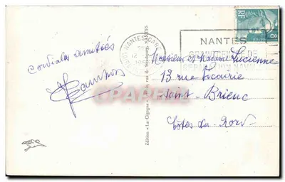 Nantes — Facha da Catedral, Os Portais — Edição «La Cigogne» — Verso
