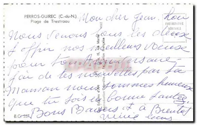 Plage de Trestaou — vue du port et des jardins — Éditions d'Art Perros-Guirec — Achterkant