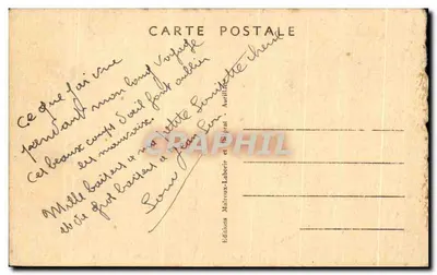 Bilhete postal antigo Le Cantal Pittoresque Uma Cascata nas proximidades de Vic sur Cere — Verso
