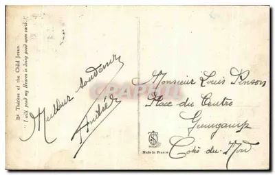 La Béthérèse de l'Enfant-Jésus — portret — wydawca nieznany, nr serii nieodczytalny — Rewers