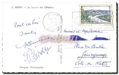 Vichy — Źródło Célestins — Wydawnictwo Gibbe, Paryż — Rewers