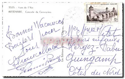 Cascades de Cerveyrieu — Artemare, Ain — Les Editions d'Art 'BL' n°3325 — Rewers