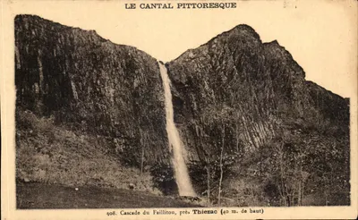 Cachoeira do Faillitou perto de Thiezac — 40 m de altura — Éditions Malroux-Laborie et Aurillac
