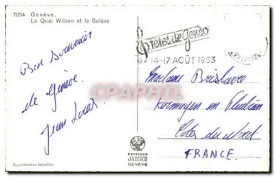 Genève — Le Quai Wilson et le Salève — Éditions Jaeger, n° 7054 — Back