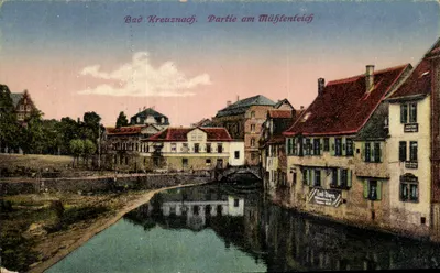Bad Kreuznach. Parte junto ao Mühlenteich — editor 'Lud Stern' visível