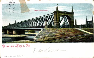 Bilhete postal antigo Gruss aus Kehl a Rh