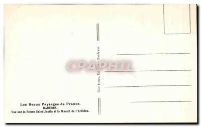 Widok na Farmę Saint-Justin i Masyw Ardiden — Barèges — Wydawca Bordeneus — Rewers