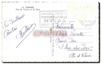 Cannes — Widok na kasyno i port — Wydawnictwo Mycca — Rewers