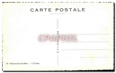 Villefranche-sur-Mer — A Igreja — E.P.I. NICE-RIQUIER, n°4 — Verso