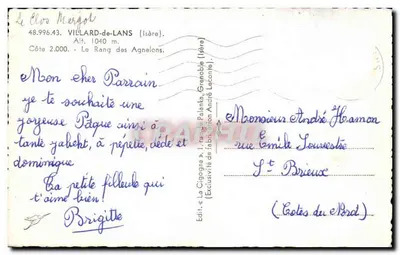 Ski alpin — La Cigogne — Éditeur La Cigogne — Rewers