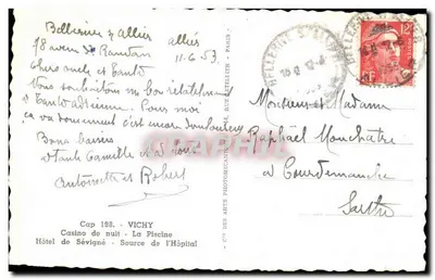 Vichy — Pamiątka z Vichy — Cie des Arts Photomécanique — Rewers