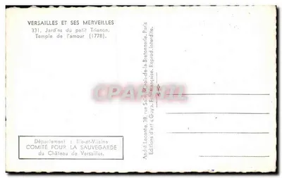 Templo do Amor — Jardins do Petit Trianon — Editor Guy, n°331 — Verso