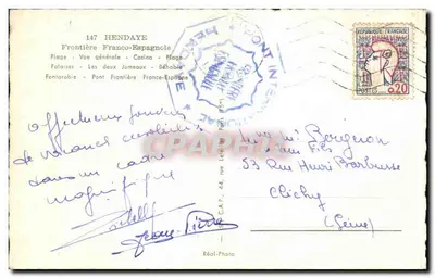Fronteira Franco-Espanhola — Hendaye — Réal-Photo n°147 — Verso