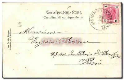 S. Martino di Castrozza com o Cimone della Pala — vista panorâmica — editor desconhecido, número de série não visível — Verso