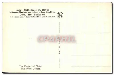 Os Cavaleiros de Cristo — Os Juízes Integros — Gand, Catedral de São Bavon, obras de Hubert e Jean Van Eyck — Verso