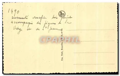 Widok wnętrza kościoła św. Piotra w Louvain — wykusz rzeźbienny — wydawca NLS, seria 62 — Rewers