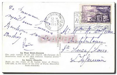 La Tour St-Jacques — Święta Kaplica — Wydawnictwo Pocztowe Belle France — Rewers