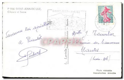 St-Jean-de-Luz — vista geral da Baía — editor L. Levielle, P 956 — Verso