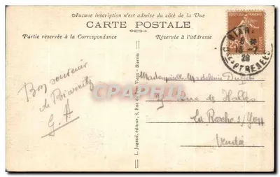 Biarritz — Woelige zee bij de Rocher de la Vierge — L. Jugand, uitgever, nr. 33 — Achterkant
