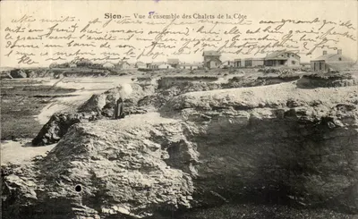 Sion — Ogólny widok Chaletów nad Brzegiem — Wydawca: Halle & Fils, Paryż