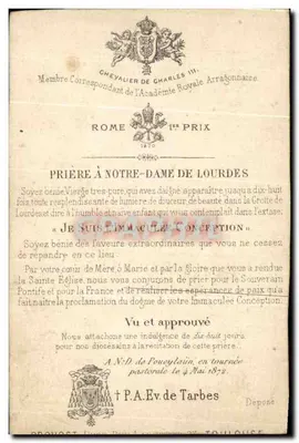 N.D. de Lourdes — Provost — Deposited — Rückseite