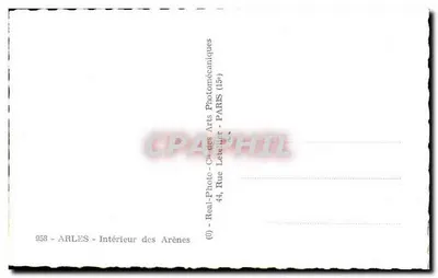 Arènes d'Arles — Wewnętrzna część — Real Photo - Arts Photomécaniques — Rewers