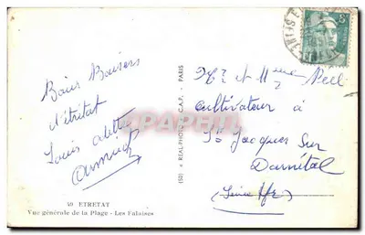 Etretat — Ogólny widok plaży — Falisy — C.A.P. (50) — Rewers