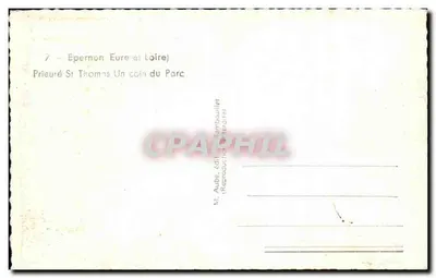 Epernon, Eure-et-Loire — Um canto do parque — M. Aubé, editor Rambouillet — Verso