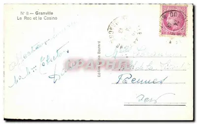 Granville — Le Roc i Kasyno — Wydawnictwo Emma Besnard, n°8 — Rewers