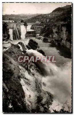 Cachoeira de Genissiat — Barragem e salto de esqui — Bilhete postal antigo (Série 50)