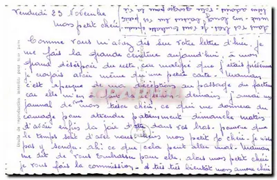 Casal amoroso — texto impresso e mensagem manuscrita — PC Paris n°6231 — Verso