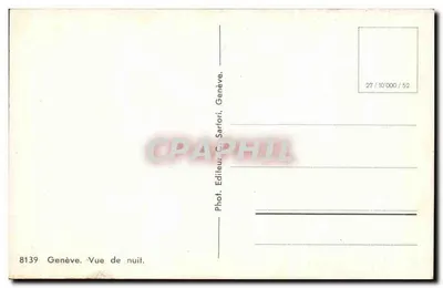 Genebra — Vista noturna — Editor C. Sarlori, Genebra — Verso