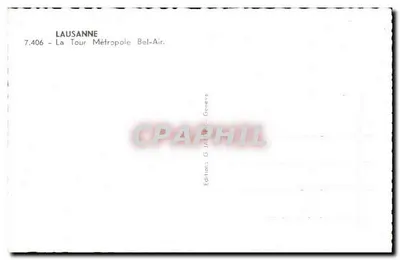 Lausanne — Wieża Metropole Bel-Air — Wydawnictwo G. JACQUET - Genewa, n°7.406 — Rewers