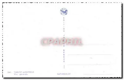 Territet-Montreux — Vista geral — Edição Jaeger Genebra, n° 848 — Verso