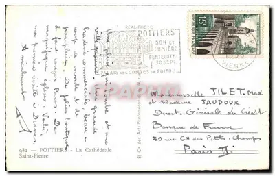 Poitiers — A Catedral de São Pedro — Cie des Arts Photomécaniques, n° 982 — Verso