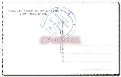 O Circo do Fer à Cheval — Editora: Les Éditions de l'Économie, Sixt (Haute-Savoie) — N° de série E.8204 — Verso