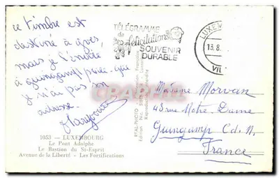 Luxembourg — widok panoramiczny — REAL-PHOTO, wydanie SIBEN, nr 1053 — Rewers