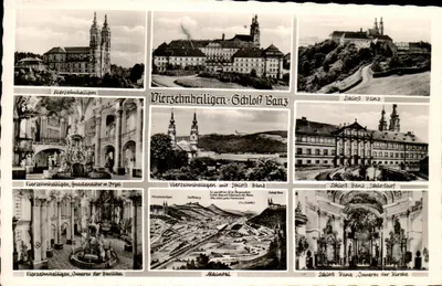 Vierzehnheiligen — Castelo de Banz — vista panorâmica e interiores — editor: Foto u. Verlag Joseph Gorny, D-1-213