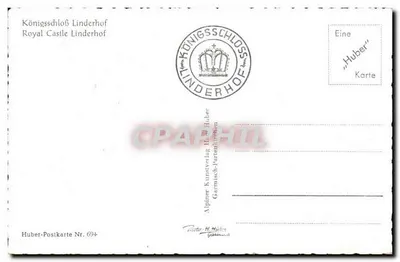 Königsschloss Linderhof — królewski zamek w Alpach — H. Huber 694 — Rewers