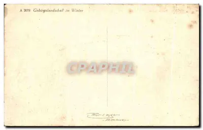 Mountainous Landscape in Winter — A 3078 — Thor & Oger, Pigeonniers — Back