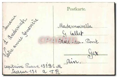 Zrujnowany Rheinfels pod St. Goar, naprzeciwko St. Goarshausen — wydawca nieznany — Rewers