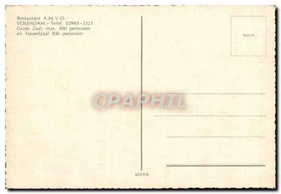 Restaurante A.M.V.O. — Volendam — Grote Zaal e Toneelzaal — Verso