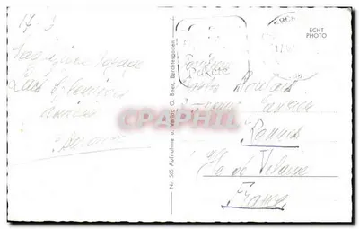 Gossee z punktu widzenia malarza z kamieniem Meer — widok jeziora Gossee z punktu widzenia malarza, z kamieniem Meer — wydawca O. Beer, nr 565 — Rewers